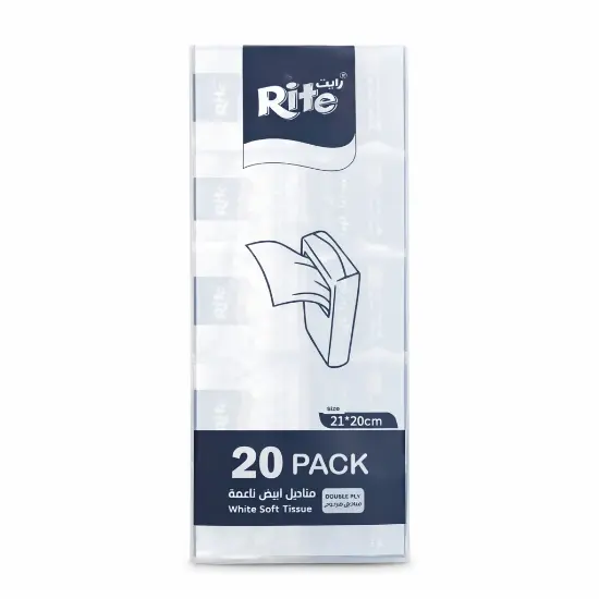 Picture of Rite School Pocket Tissues – White – 20 Pieces (Model 11817)