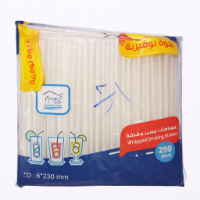 صورة مصاصات عصير رايت – 6 مم – لون شفاف – 250 قطعة (موديل 9258)