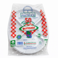 صورة صحن بلاستيك مدور رقم 26 مقسم – شد 50 × 10 ربطة – الخليج