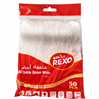 صورة ملاعق أكل بلاستيك أبيض صيني – 2.50 جرام (شد 50 حبة )